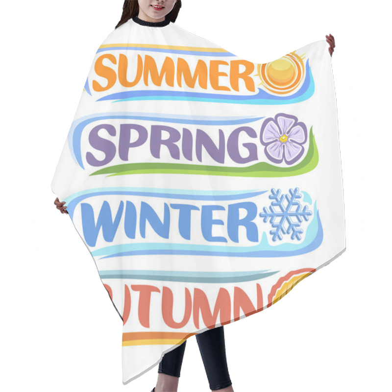 Personality  Vector Horizontal Banners Four Seasons Hair Cutting Cape