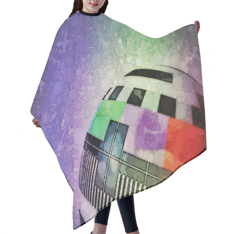 Personality  3D TV Test Pattern Hair Cutting Cape