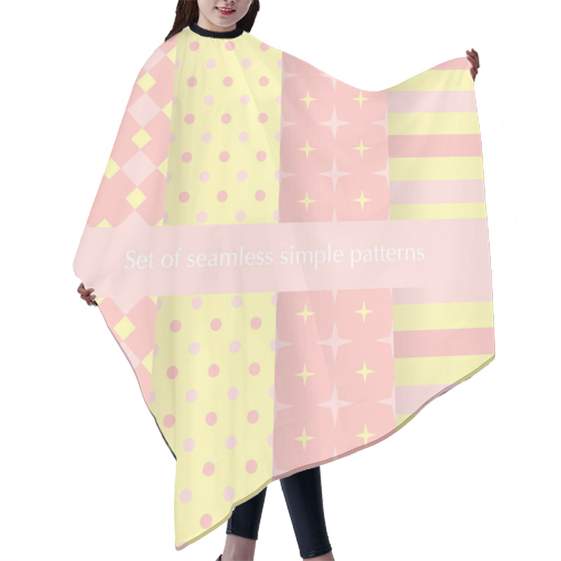 Personality  Seamless Ancstract Geometry Pattern With Stars, Squares, Dots An Hair Cutting Cape