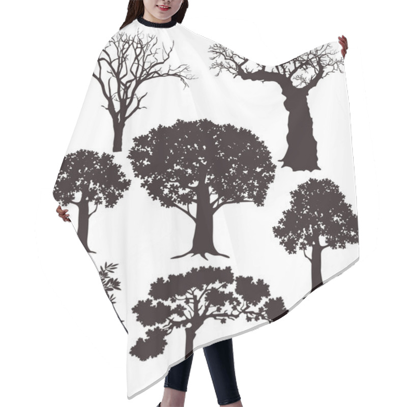 Personality  Tree Silhouettes Hair Cutting Cape