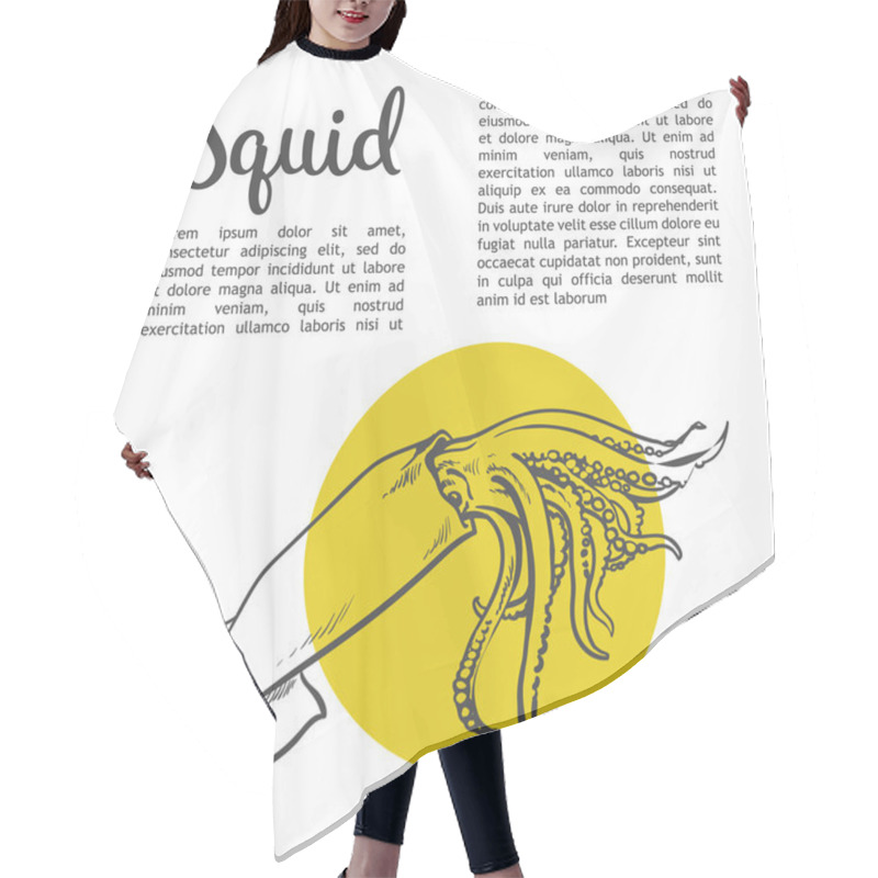 Personality  Solated Squid With Yellow Spots Hair Cutting Cape