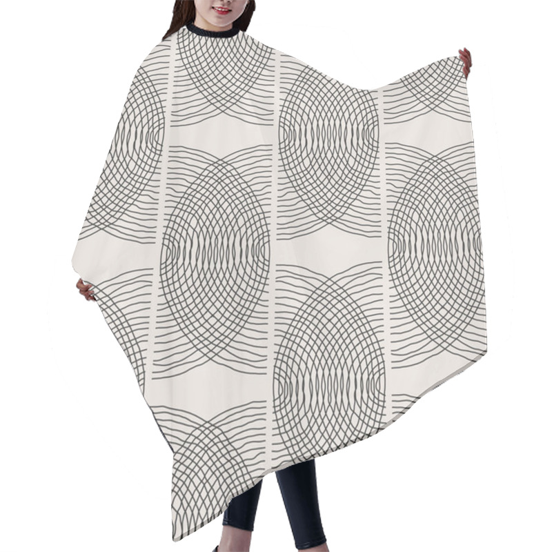 Personality  Trendy Minimalist Seamless Pattern With Abstract Creative Hand Drawn Composition Hair Cutting Cape