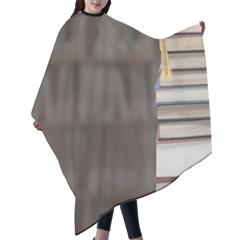 Personality  Digital Composite Of Books In Education Library Hair Cutting Cape