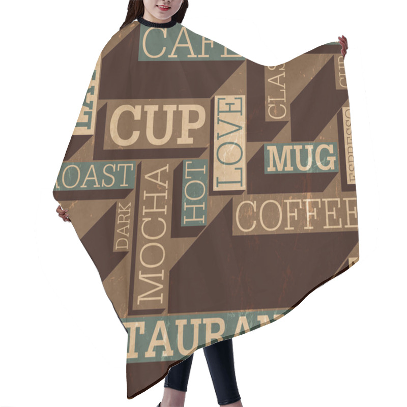 Personality  Coffee Themed Seamless Retro Background, Vector Hair Cutting Cape