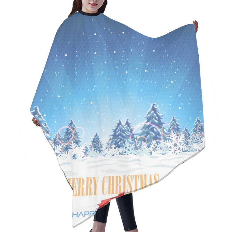 Personality  Merry Christmas Village Landscape Vector Design Hair Cutting Cape