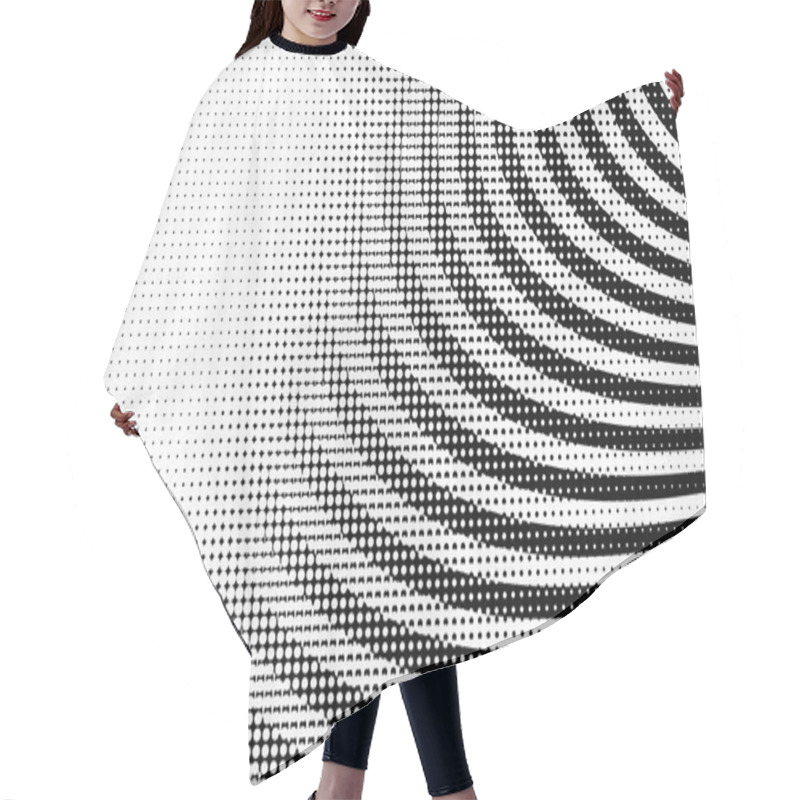 Personality  BW Halftone Circle Background Hair Cutting Cape