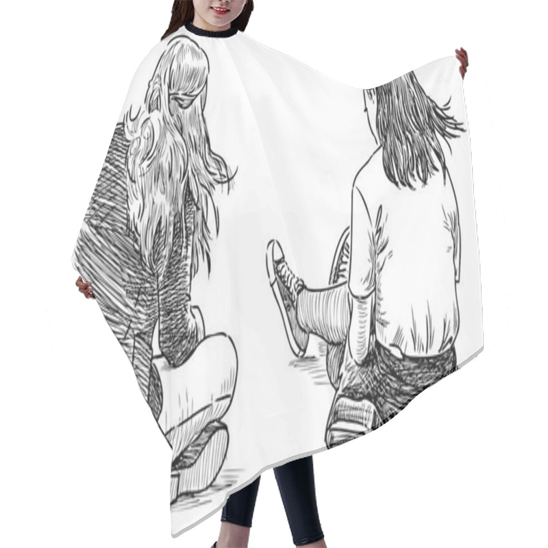 Personality  Girls On Rest Hair Cutting Cape