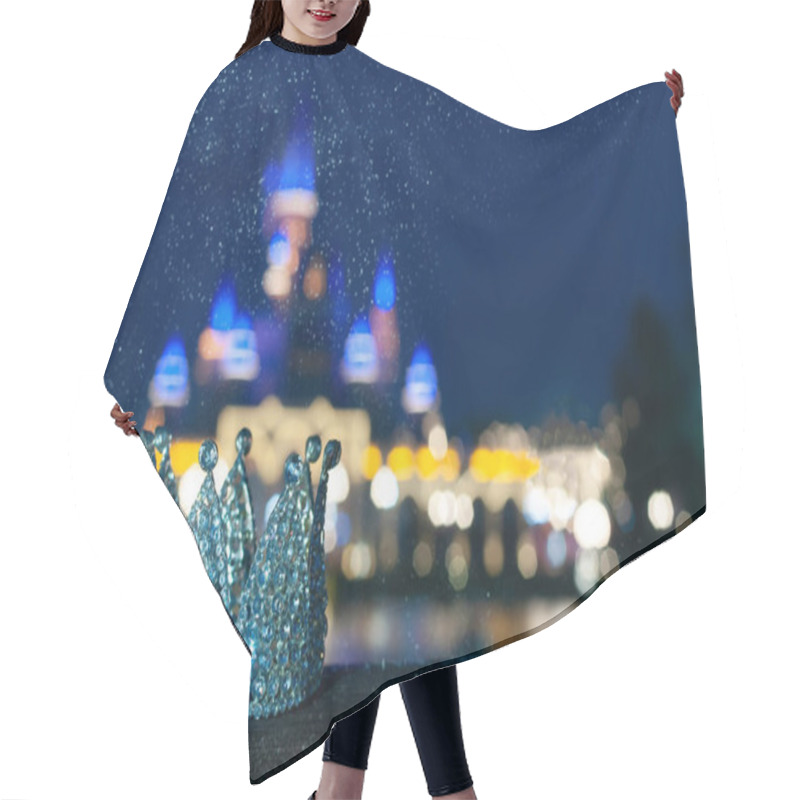 Personality  Royal Crown  On Castle Background	 Hair Cutting Cape