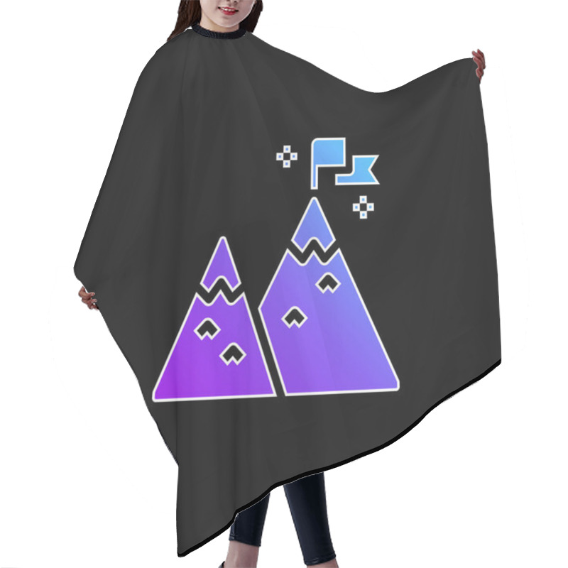 Personality  Achievement Blue Gradient Vector Icon Hair Cutting Cape