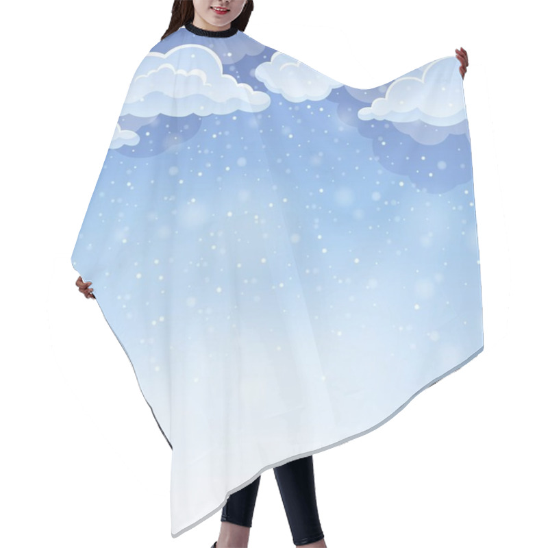 Personality  Winter Sky Theme Background 4 Hair Cutting Cape