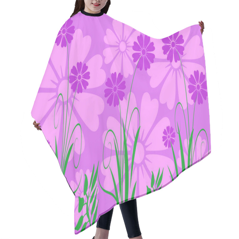 Personality  Green Floral Background Illustration Hair Cutting Cape