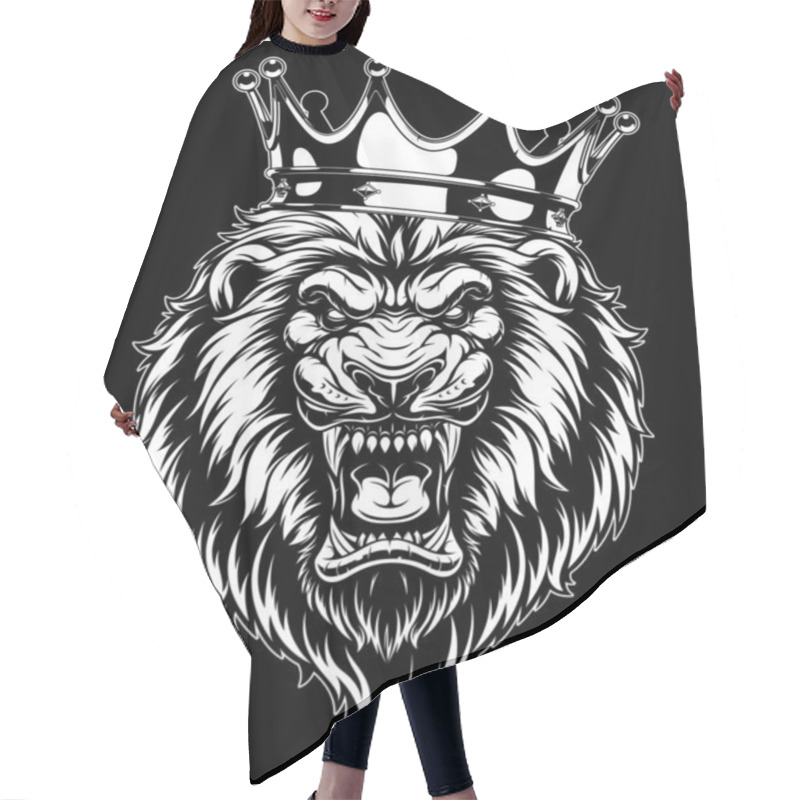 Personality  Ferocious Lion In The Crown Hair Cutting Cape