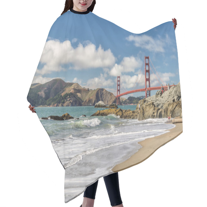 Personality  Sea, Rocks And Bridge Golden Gate Hair Cutting Cape