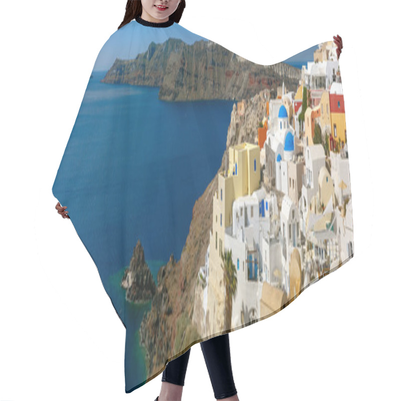 Personality  Panorama Of Islands Santorini And Therasia, Greece Hair Cutting Cape