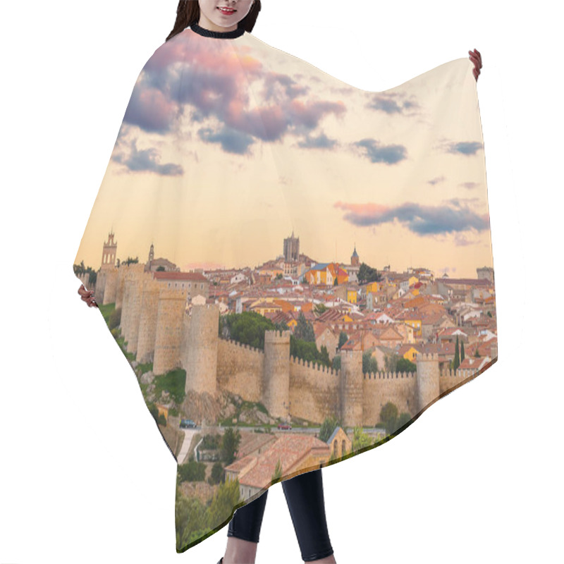 Personality  Walls Of Medieval City Of Avila At Sunset, Spain Hair Cutting Cape