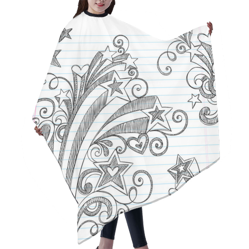 Personality  Starburst Back To School Sketchy Doodle Vector Set Hair Cutting Cape