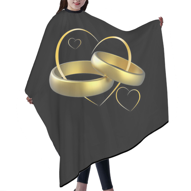 Personality  Rings And Hearts Hair Cutting Cape