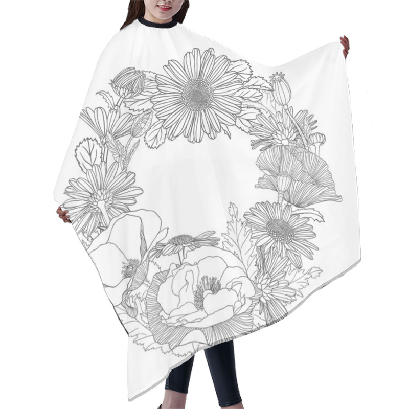 Personality  Poppy And Chamomile Wreath Hair Cutting Cape