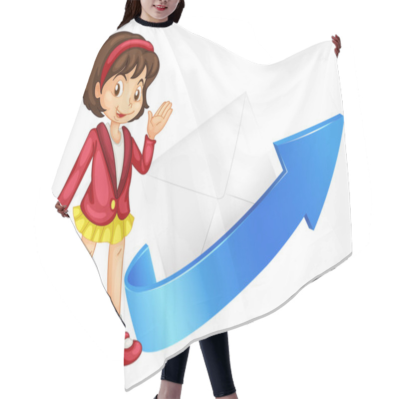 Personality  Girl, Arrow And Envelop Hair Cutting Cape