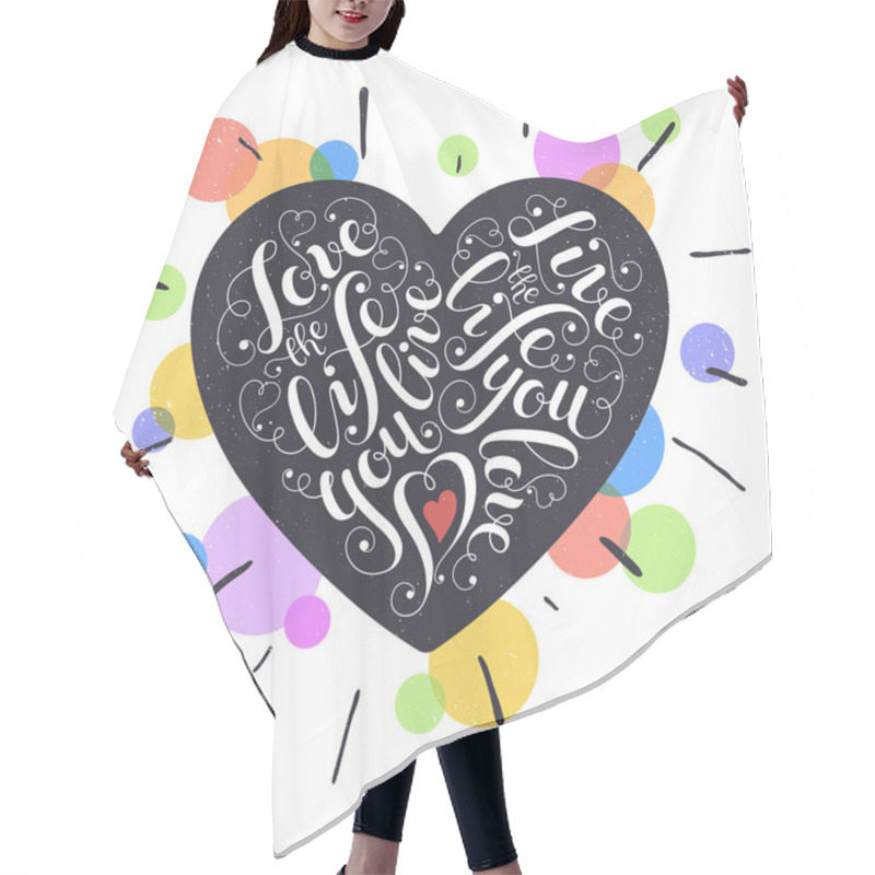 Personality  Lettering Heart Poster Hair Cutting Cape