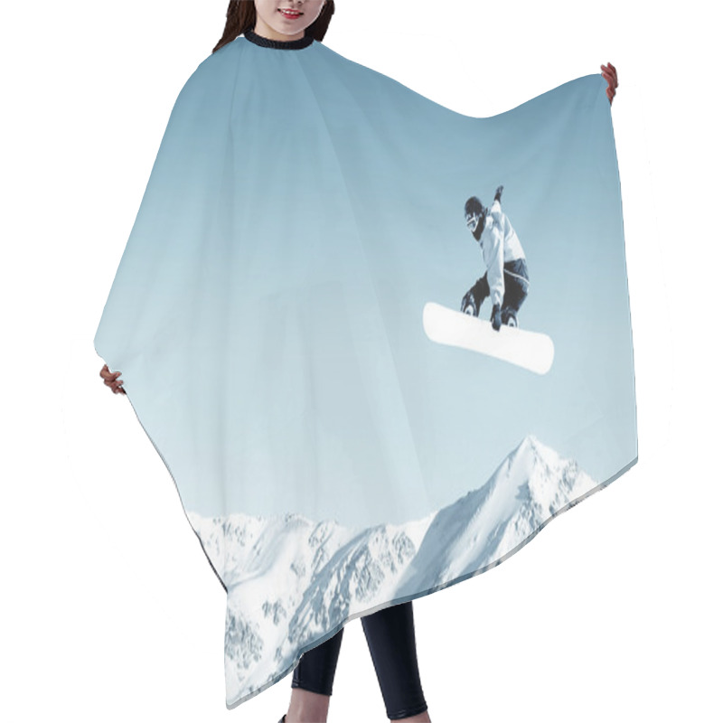 Personality  Snowboarder Making Jump Hair Cutting Cape