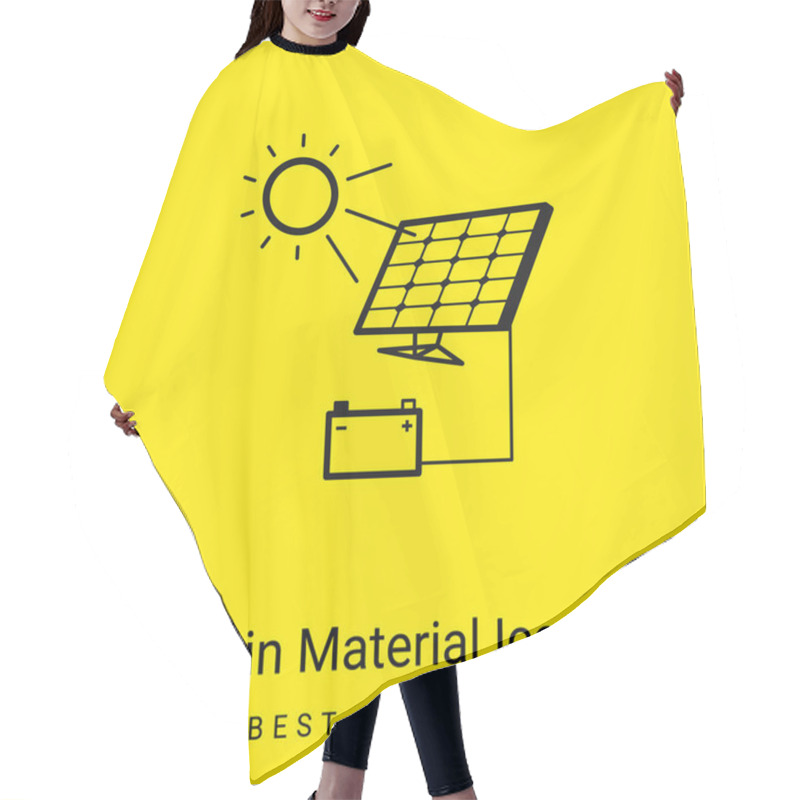 Personality  Battery Charging With Solar Panel Minimal Bright Yellow Material Icon Hair Cutting Cape