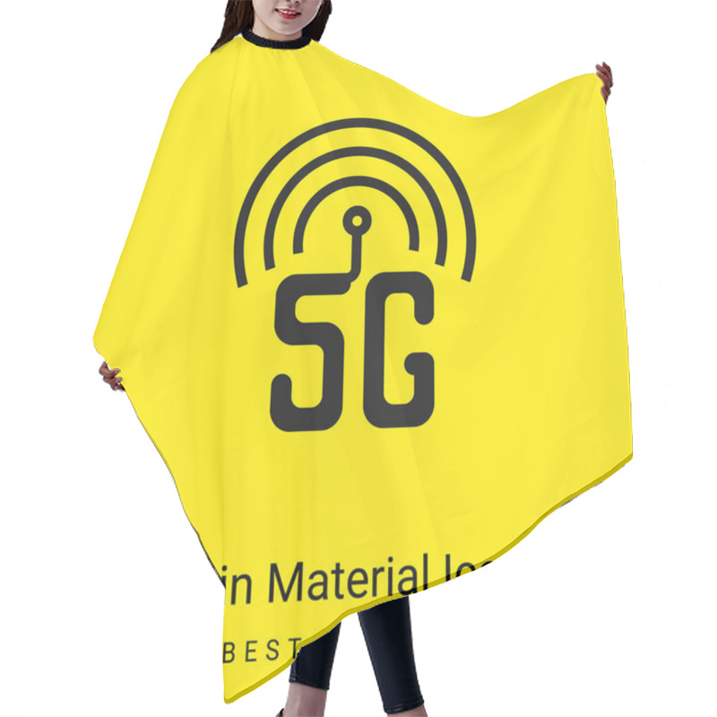 Personality  5g Minimal Bright Yellow Material Icon Hair Cutting Cape