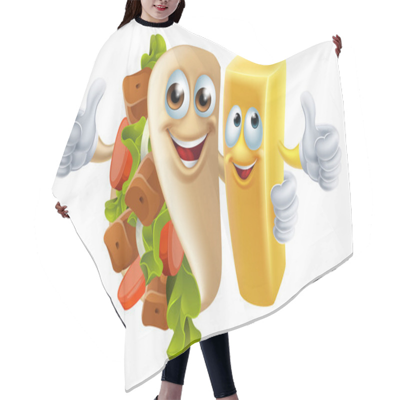 Personality  Kebab And Chip Mascots Hair Cutting Cape