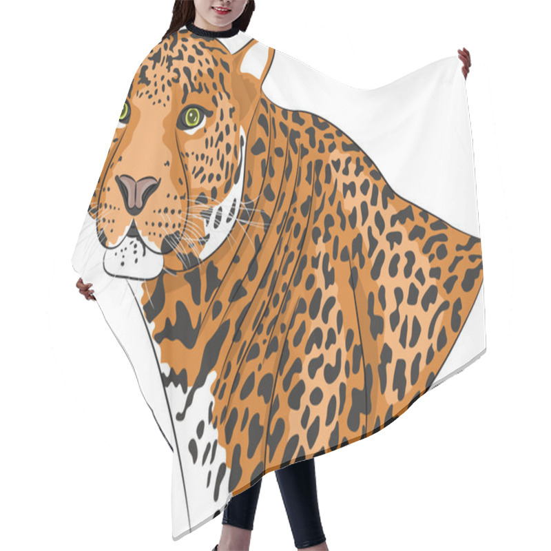 Personality  Vector Head Of A Jaguar. Hair Cutting Cape