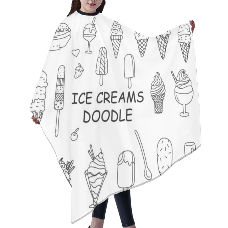 Personality  Ice Cream Doodle Clip Art Hair Cutting Cape