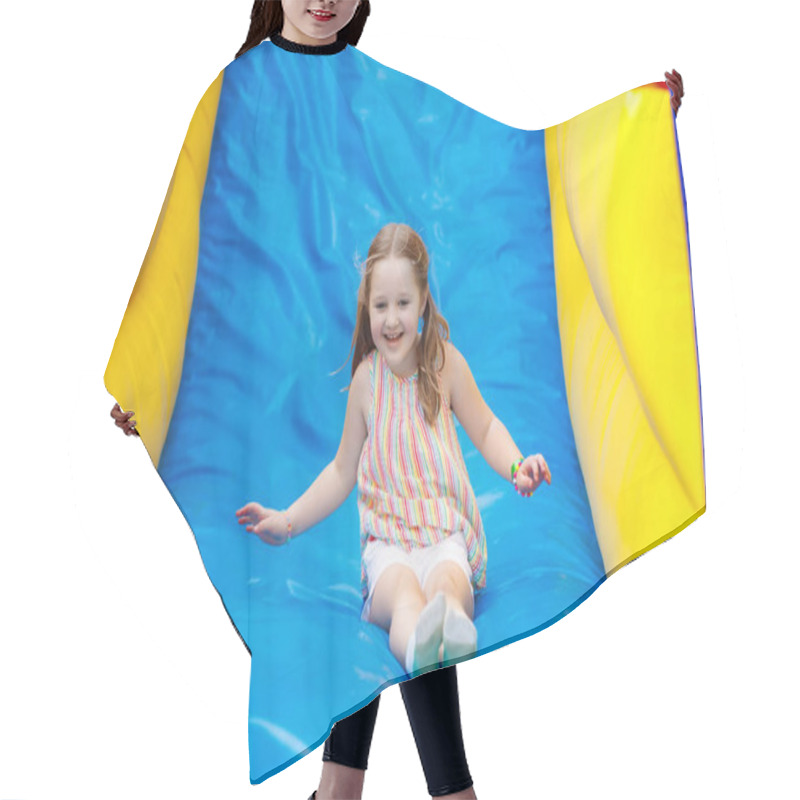 Personality  Child Jumping On Playground Trampoline. Kids Jump. Hair Cutting Cape