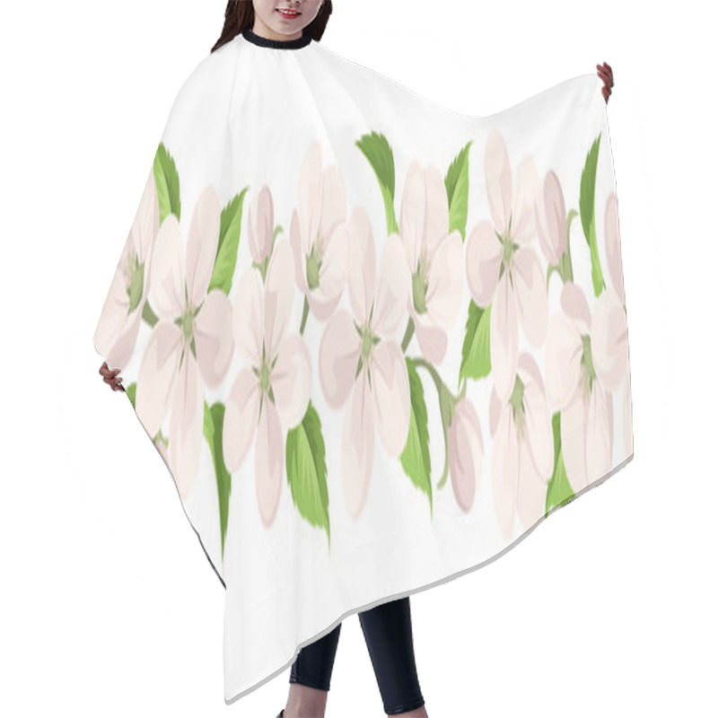 Personality  Horizontal Seamless Background With Apple Blossoms. Vector Illustration. Hair Cutting Cape