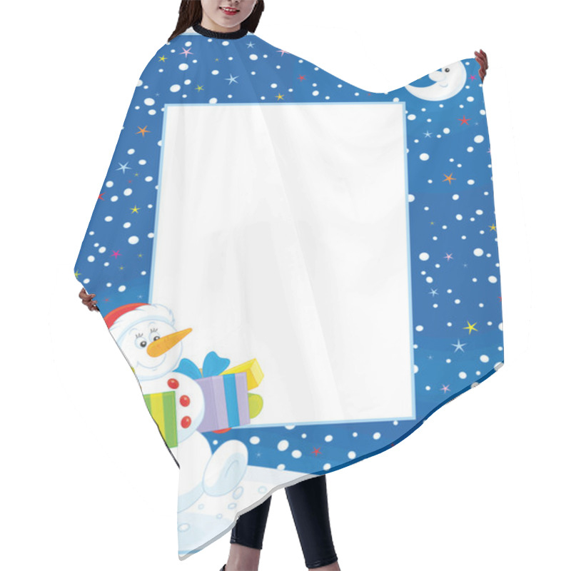 Personality  Border With Christmas Snowman Hair Cutting Cape