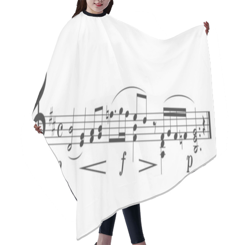 Personality  Abstract Musical Background With Musical Symbols, Clef, Notes And Stave. Hair Cutting Cape