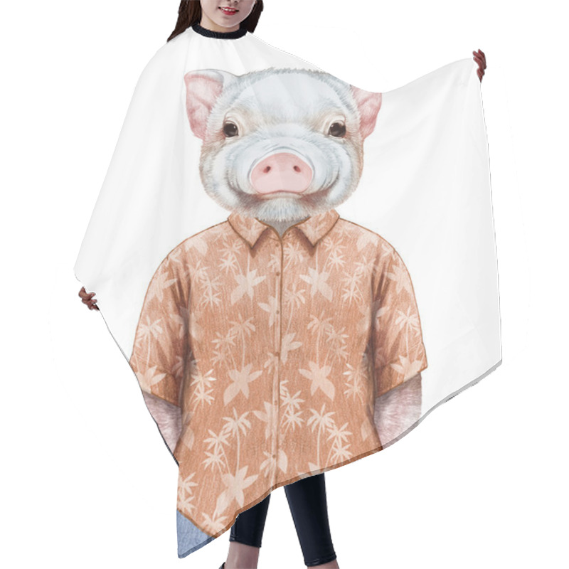 Personality  Piggy In Summer Shirt Hair Cutting Cape