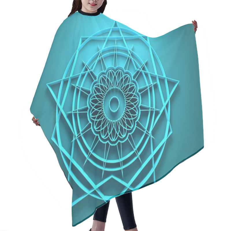 Personality  Mandala. Ethnic Decorative Elements. Hair Cutting Cape