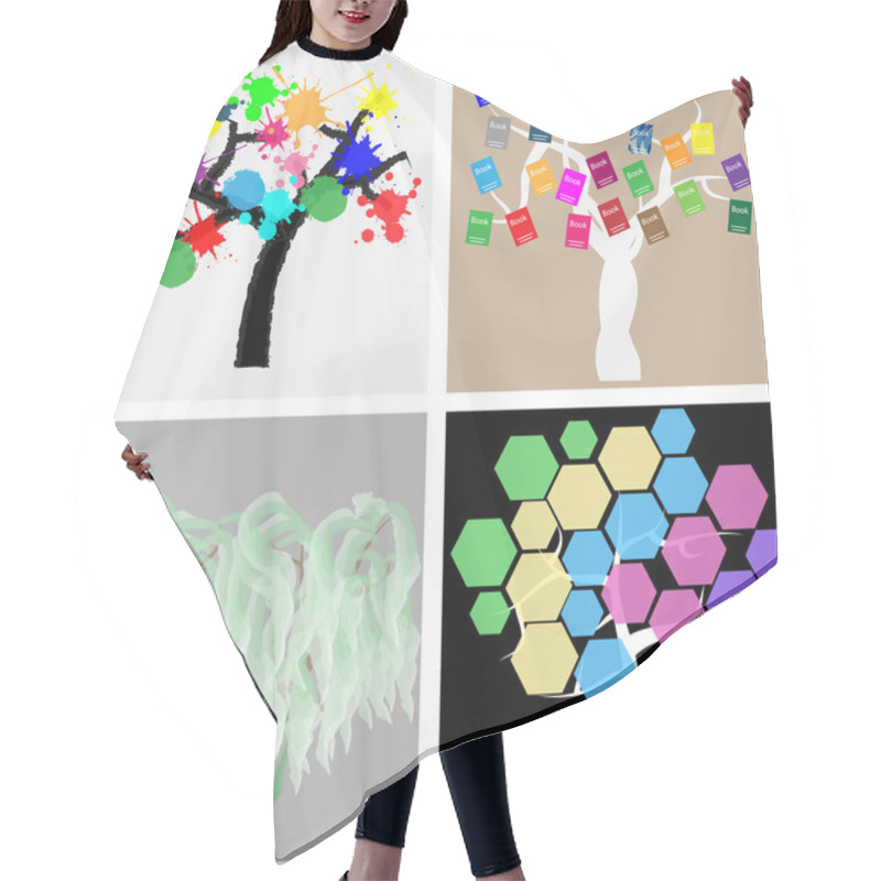 Personality  Abstract Trees Hair Cutting Cape