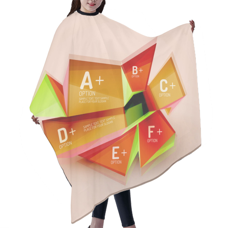 Personality  Geometric Shapes With Sample Text. Hair Cutting Cape