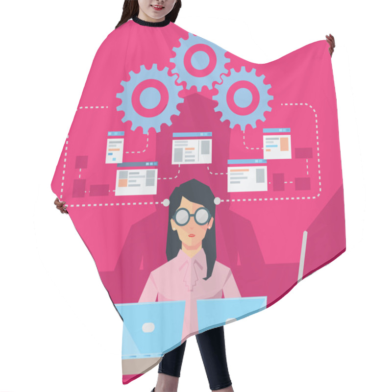 Personality  Female Software Engineer Hair Cutting Cape