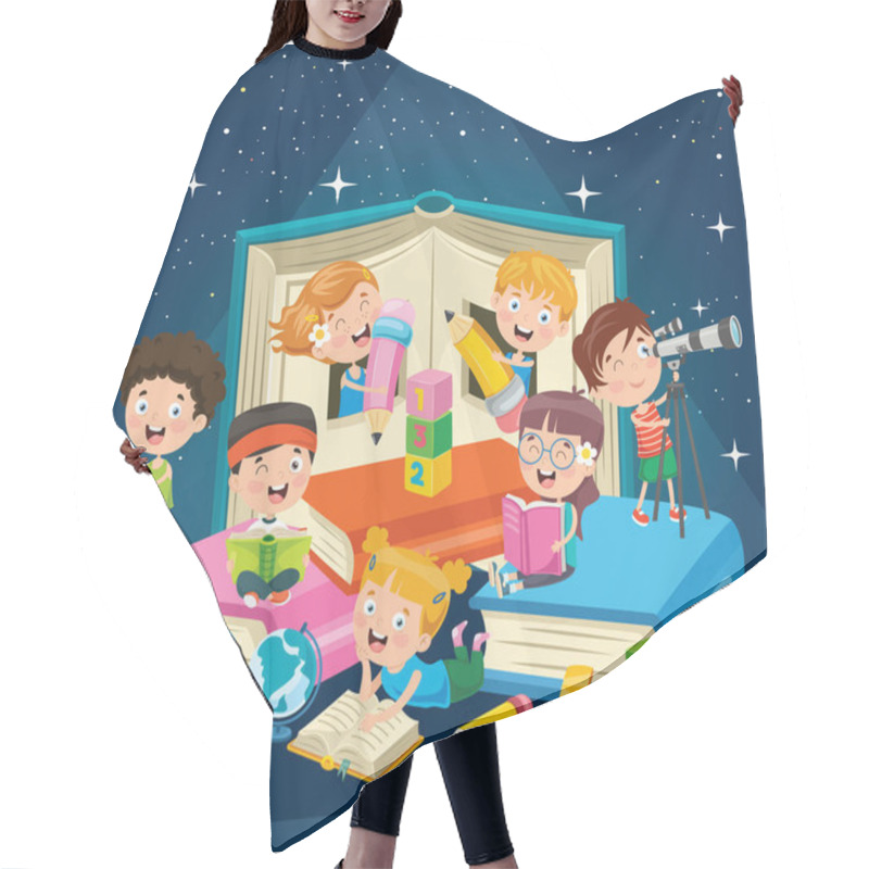 Personality  Education Concept Design With Little Children  Hair Cutting Cape