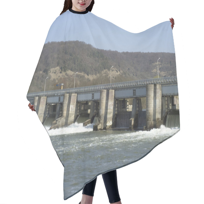 Personality  Dam Hydroelectric Of Poses On The Seine River. France Hair Cutting Cape