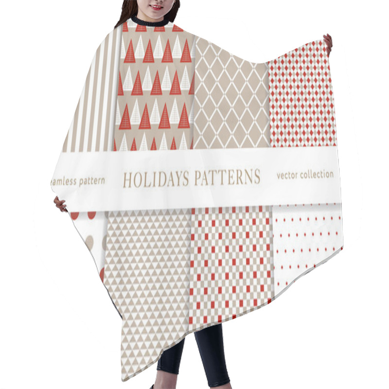 Personality  Winter Holidays Seamless Patterns Hair Cutting Cape