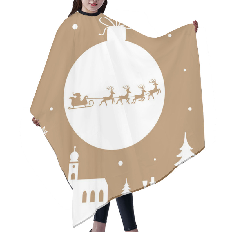 Personality  Silhouette - Christmas Greeting Card Gold Hair Cutting Cape