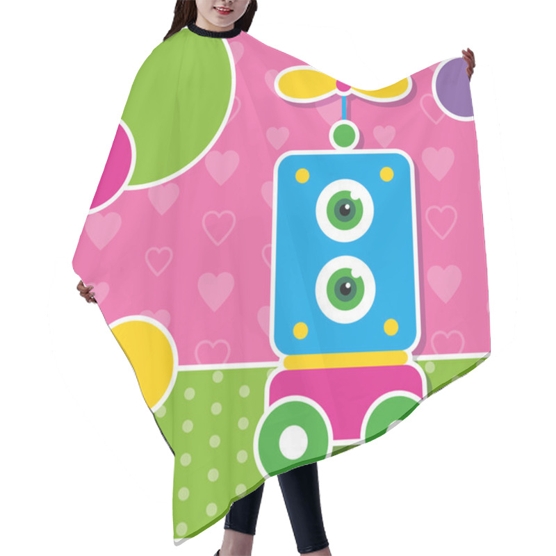 Personality  Cute Robot Greeting Card Hair Cutting Cape