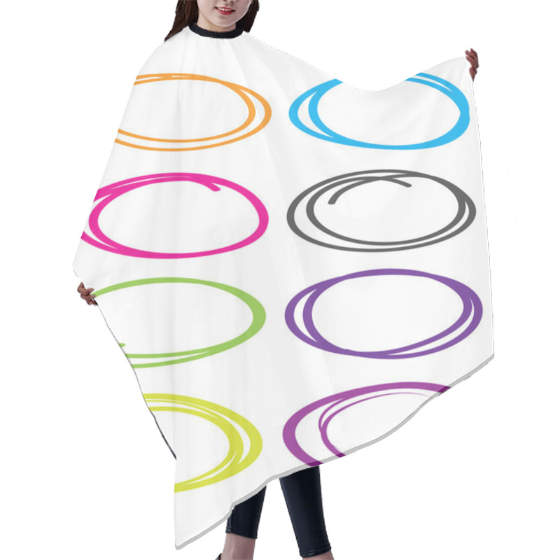 Personality  Vector Set Oval Circles Hair Cutting Cape