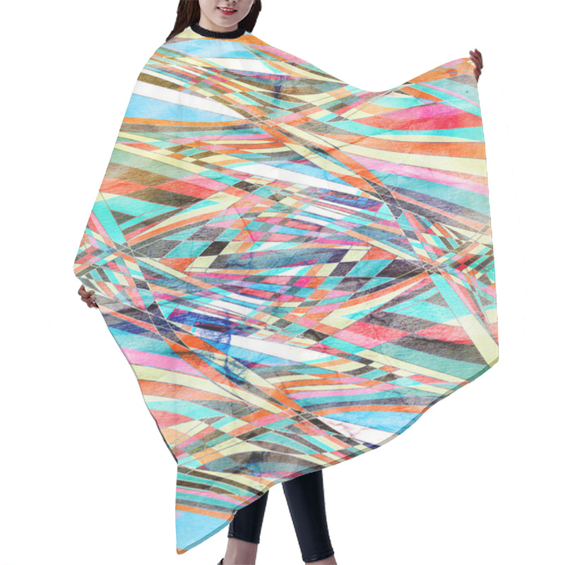 Personality  Abstract Wavy Elements Background Hair Cutting Cape