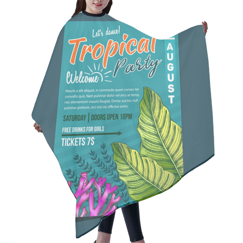 Personality  Philodendron Melanochrysum Leaf Poster Vector Hair Cutting Cape