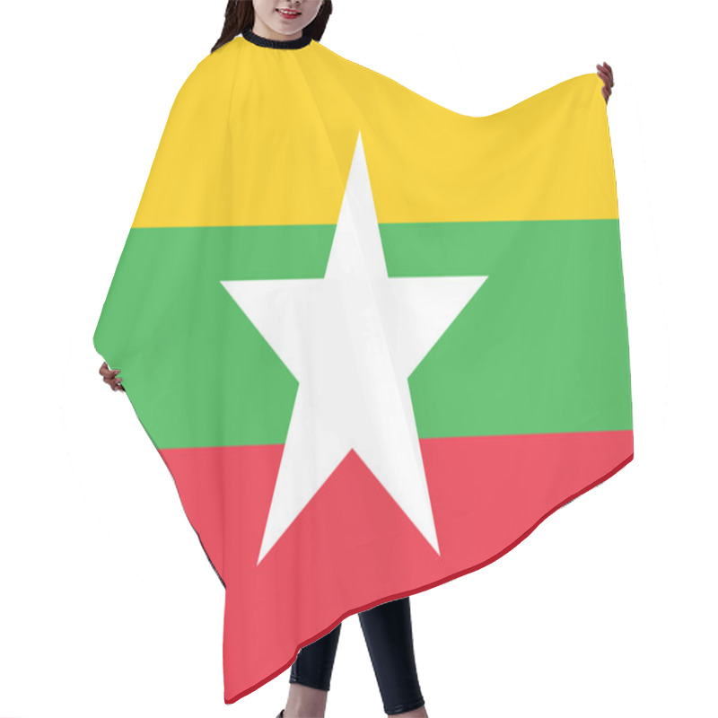 Personality  Flag Of Burma (Myanmar) Hair Cutting Cape