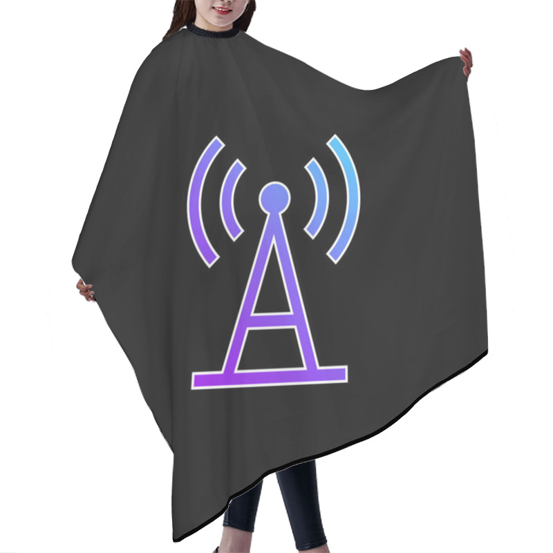 Personality  Antenna Blue Gradient Vector Icon Hair Cutting Cape