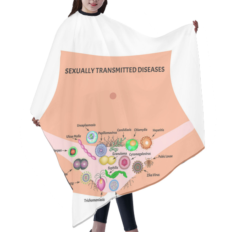 Personality  Viral And Bacterial Infections. Sexually Transmitted Diseases. Infographics. Vector Illustration On Isolated Background. Hair Cutting Cape